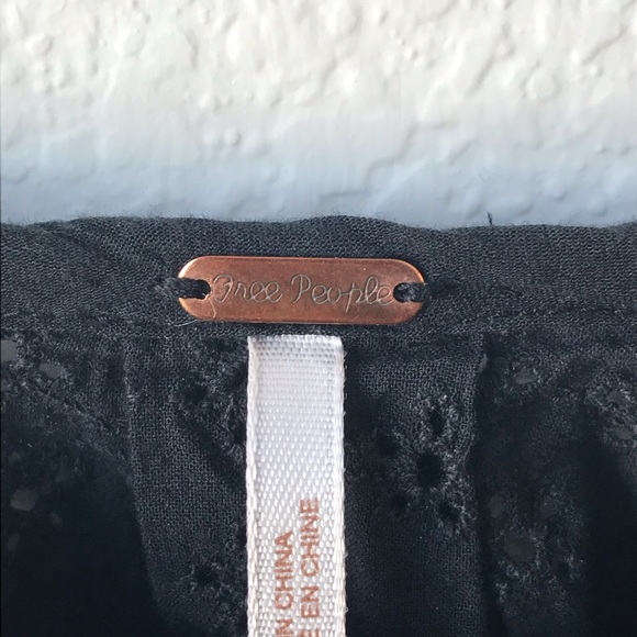 Free People Black Eyelet Blouse - Picture 4 of 5